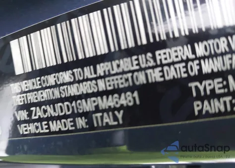 2021 Jeep Renegade Limited 4X4 из США, поврежденный, VIN ZACNJDD19MPM46481